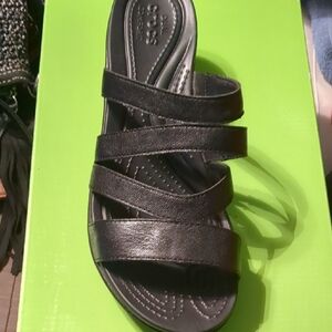 CROCS Black Strappy Sandals